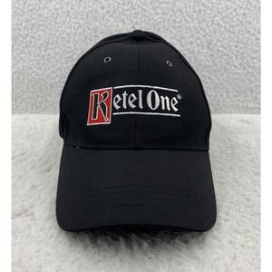 Ketel One Vodka Baseball Hat‎ Hook Loop OSFM Black Logo Bartender Party Dad Cap